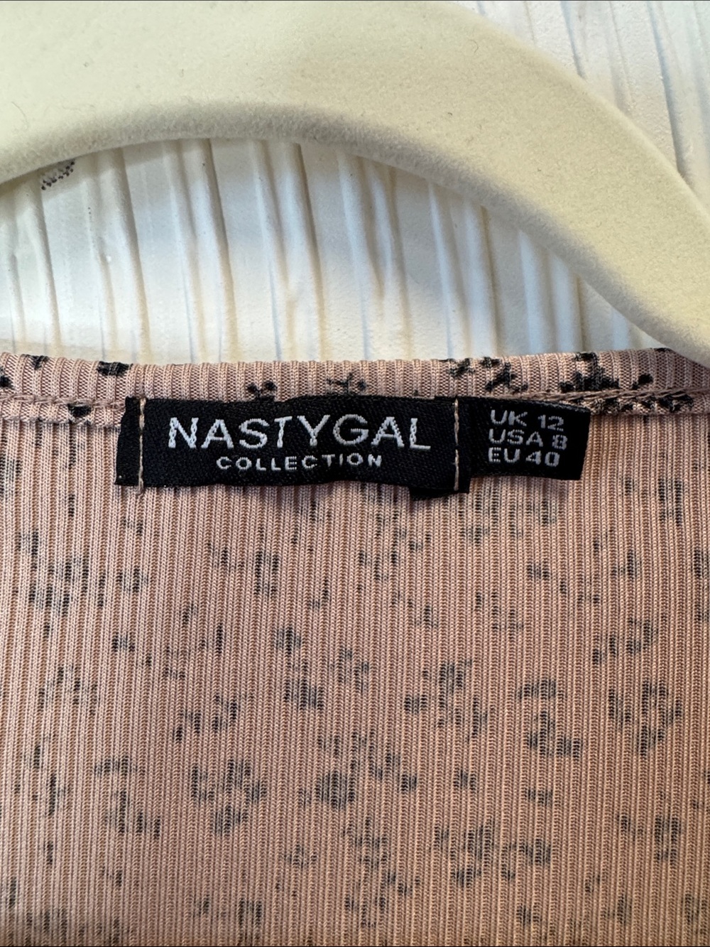 Nasty Gal Mauve Pink Floral Ruched Tie-Front Mini Dress N0582 - Picture 3 of 8